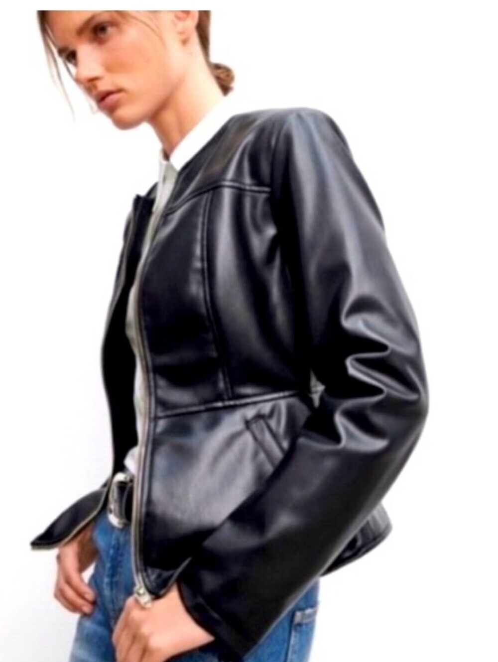 Zara faux leather jacket size M